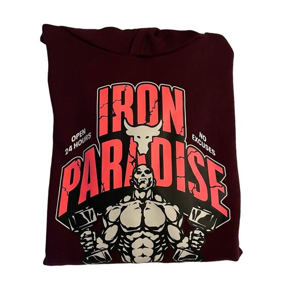 Under Armour Project Rock Rival Fleece Iron Paradise Hooded Sweatshirt Youth XL - Picture 7 of 7
